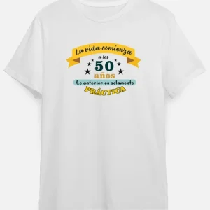 Camiseta de algodón La vida comienzaa los
