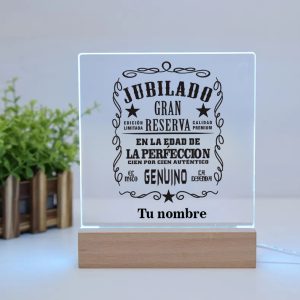 Lámpara LED de Metacrilato, para jubilados, jubilado gran reserva