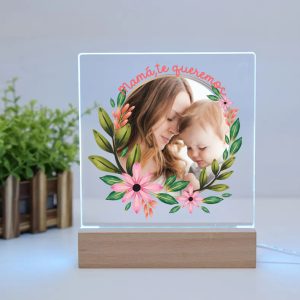 Lámpara LED de Metacrilato personalizable, Día de la madre, te queremos