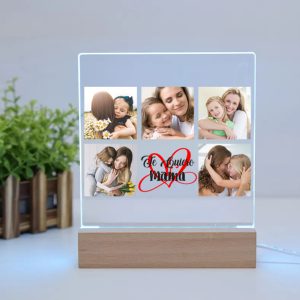 Lámpara LED de Metacrilato personalizable, Día de la madre, te quiero mamá