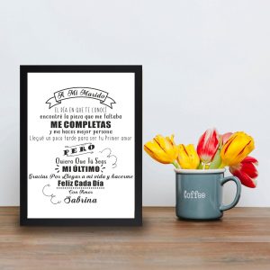 Cuadro San Valentin, A mi marido con nombre personalizable