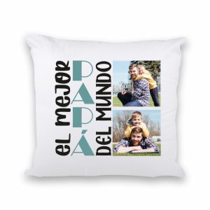 Cojín regalo para papá, ref:45 personalizado con 2 fotos