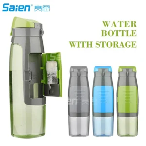 Botella de Agua Deportiva Multifuncional de 25oz/710ml, Compartimento Almacenamiento.