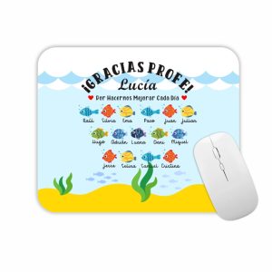 Alfombrilla de ratón para profe, regalo fin de curso, personalizado con nombres