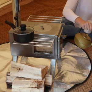 Estera de fuego para estufa para carpas de campana - Redonda