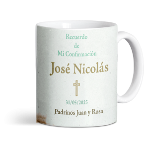 Taza de cerámica personalizada, padrinos, confirmación/comunión